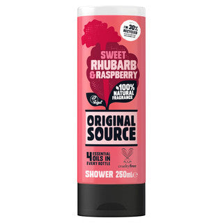 (250ml x 6) ORIGINAL SOURCE - RHUBARB & RASPBERRY