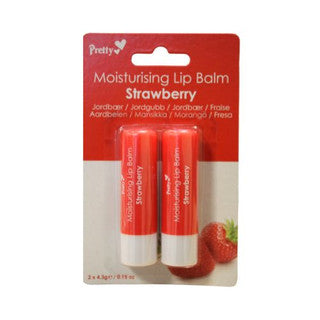 (2 x 4.3g x 12) PRETTY MOISTURISING LIP BALM - STRAWBERRY