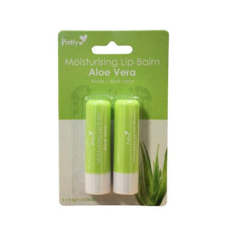 (2 x 4.3g x 12) PRETTY MOISTURISING LIP BALM - ALOE VERA